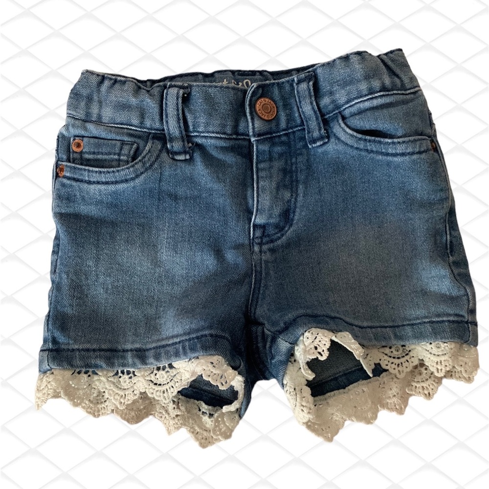 ⚡️5/$25 SALE⚡️ Cat & Jack Denim Shorts Sz 18 months Lace Trim